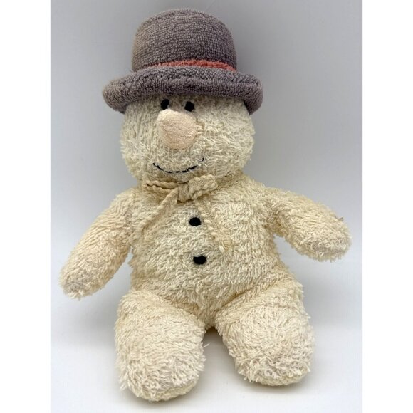 Vintage Mary Meyer Terry Cloth Snowman Plush Stuffed Toy Hat And Scarf - Picture 1 of 6